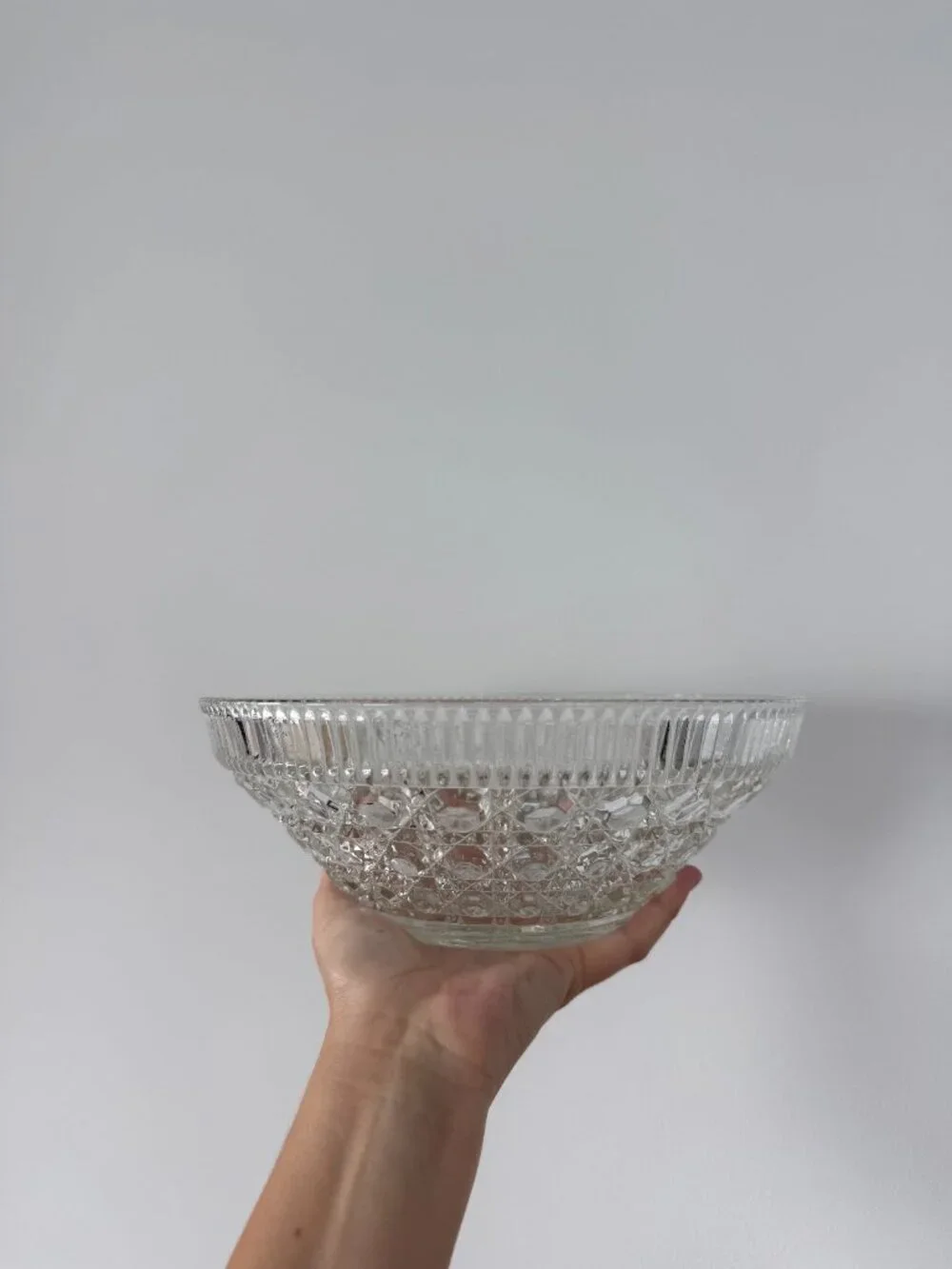 Vintage Indiana Glass Button & Cane Chip & Dip Serving Bowls